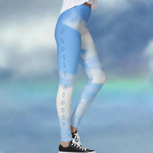 Deels Cloudy Blue Sky Chic Blue en White Leggings