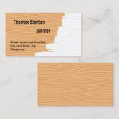 Deels geschilderde visitekaartjes van hout (Voorkant / Achterkant)