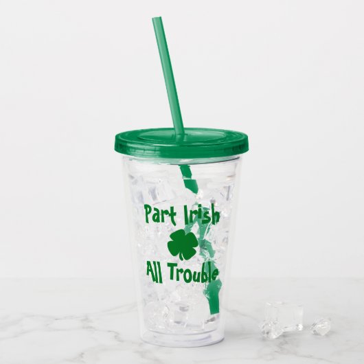 Deels Iers, Alle Problemen St. Patrick's Day Acryl Drinkbeker (Voorkant ijs)