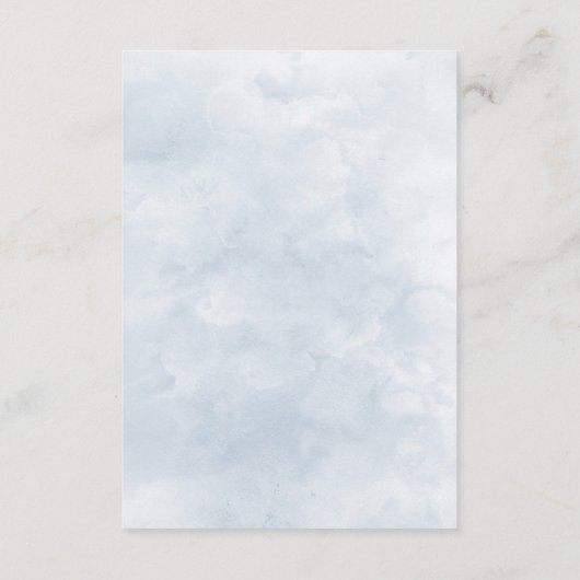 Deels over de trottoirband in Dusty Blue Floral Informatiekaartje (Achterkant)