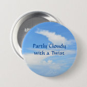 Deels troebel met een Twist Fun Whimsical Ronde Button 7,6 Cm (Voorkant /achterkant)