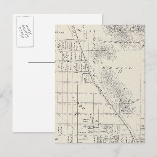 Deelsectoren Pioneer Land Co Briefkaart (Voorkant / Achterkant)