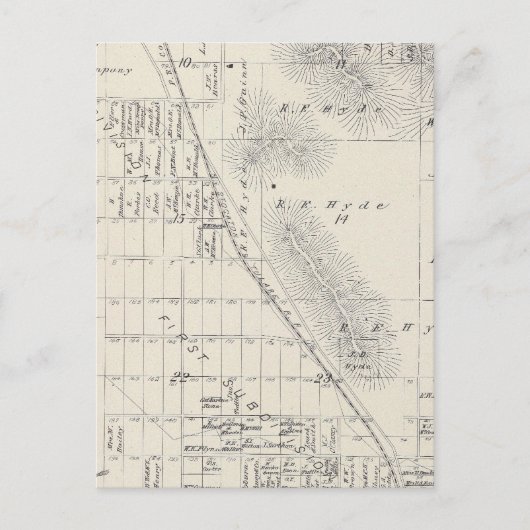 Deelsectoren Pioneer Land Co Briefkaart (Voorkant)