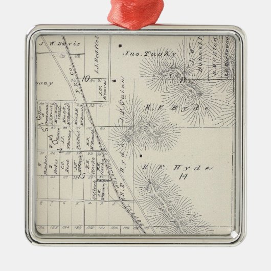 Deelsectoren Pioneer Land Co Metalen Ornament (Voorkant)