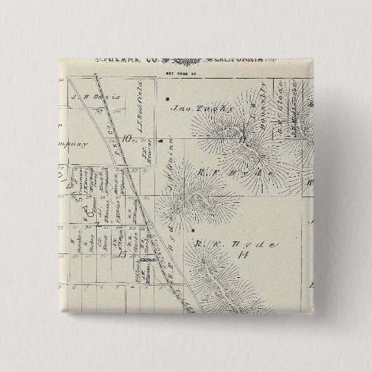 Deelsectoren Pioneer Land Co Vierkante Button 5,1 Cm (Voorkant)