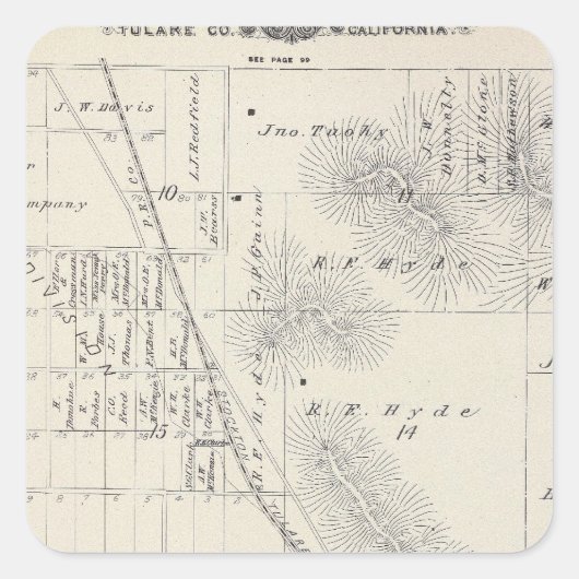 Deelsectoren Pioneer Land Co Vierkante Sticker (Voorkant)