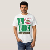 Deelstaat Californië - Flag Heart Pleasanton T-shirt (Voorkant volledig)