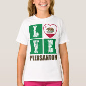 Deelstaat Californië - Flag Heart Pleasanton T-shirt (Voorkant)