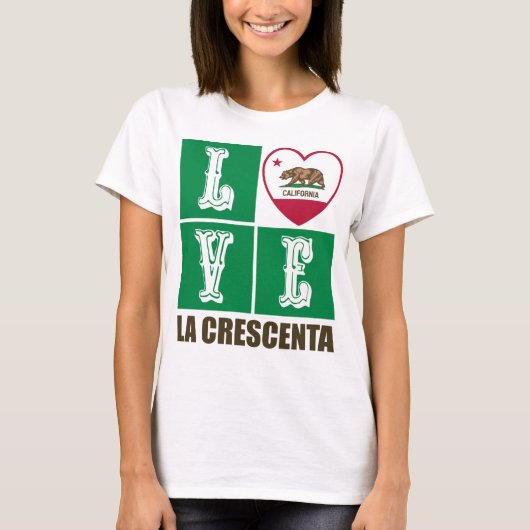 Deelstaat Californië - Vlag - Hart La Crescenta T-shirt (Voorkant)