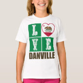 Deelstaat Californië - Vlag Heart Danville T-shirt (Voorkant)