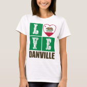 Deelstaat Californië - Vlag Heart Danville T-shirt (Voorkant)