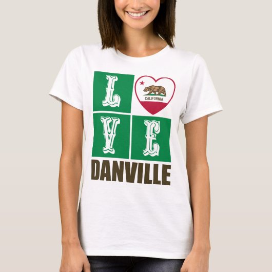 Deelstaat Californië - Vlag Heart Danville T-shirt (Voorkant)