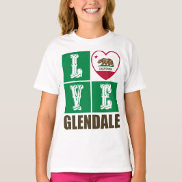 Deelstaat Californië - Vlag Heart Glendale T-shirt