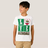 Deelstaat Californië - Vlag Heart Glendale T-shirt (Voorkant volledig)