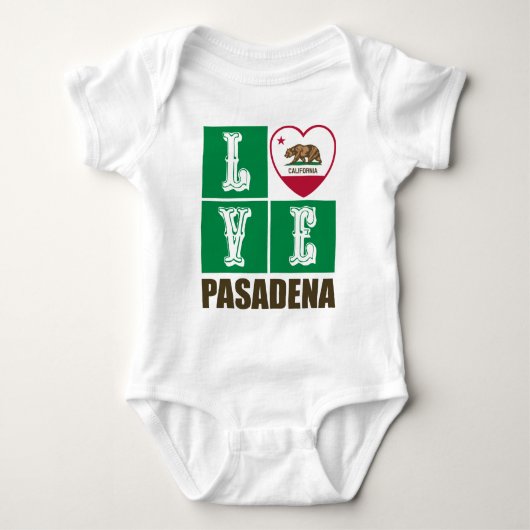 Deelstaat Californië - Vlag Heart Pasadena Romper (Voorkant)