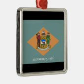 Deelstaat Delaware Flag Metalen Ornament (Rechts)