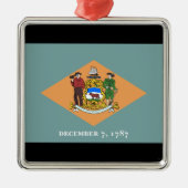 Deelstaat Delaware Flag Metalen Ornament (Voorkant)
