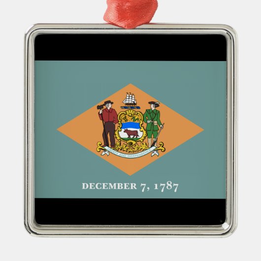 Deelstaat Delaware Flag Metalen Ornament (Voorkant)