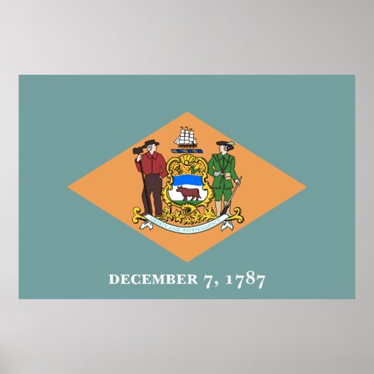Deelstaat Delaware Flag Poster (Voorkant)