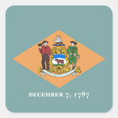 Deelstaat Delaware Flag Vierkante Sticker (Voorkant)