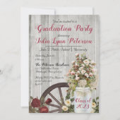  deelstaat Floral Mason Jar Graduation Party Kaart (Voorkant)