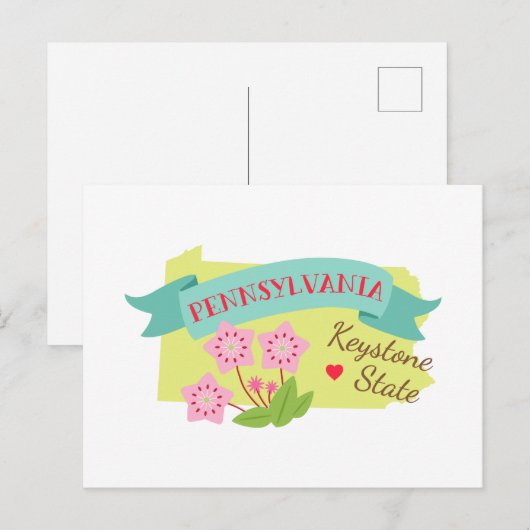 Deelstaat Keystone Briefkaart (Voorkant / Achterkant)