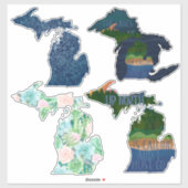 Deelstaat Michigan Great Lakes | Art.c.2021 van Ch Sticker (Vel)