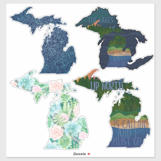 Deelstaat Michigan Great Lakes | Art.c.2021 van Ch Sticker (Vel)