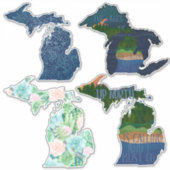 Deelstaat Michigan Great Lakes | Art.c.2021 van Ch Sticker (Voorkant)