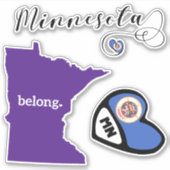 Deelstaat Minnesota, blad van die gesneden Sticker (Voorkant)