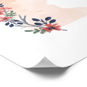 Deelstaat Minnesota Floral Waterverf Poster (Hoek)