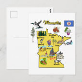 Deelstaat Minnesota, Verenigde Staten, grote stede Briefkaart (Voorkant / Achterkant)