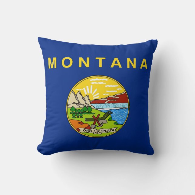 Deelstaat Montana Vlag Amerikaans MoJo Pillow Kussen (Voorkant)