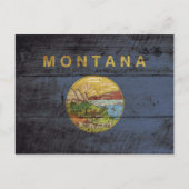 Deelstaat Montana Vlag op oude houten korrels Briefkaart (Voorkant)