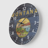 Deelstaat Montana Vlag op oude houten korrels Grote Klok (Hoek)