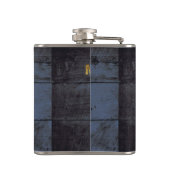 Deelstaat Montana Vlag op oude houten korrels Heupfles (Achterkant)