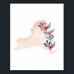 Deelstaat New York Floral Waterverf Poster<br><div class="desc">Deelstaat New York Floral Waterverf</div>