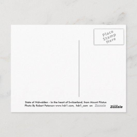 Deelstaat Nidwalden in Zwitserland van Mount Pilat Briefkaart (Achterkant)