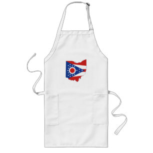 Deelstaat Ohio Shaped Buckeye Vlag Ohioan Lang Schort