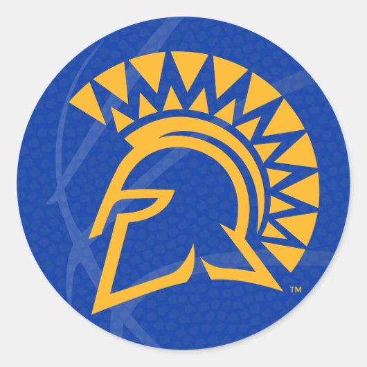 Deelstaat San Jose Spartans: Basketball Ronde Sticker (Voorkant)