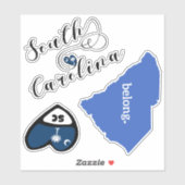 Deelstaat South Carolina, Blad van Die Cut-Sticker Sticker (Vel)