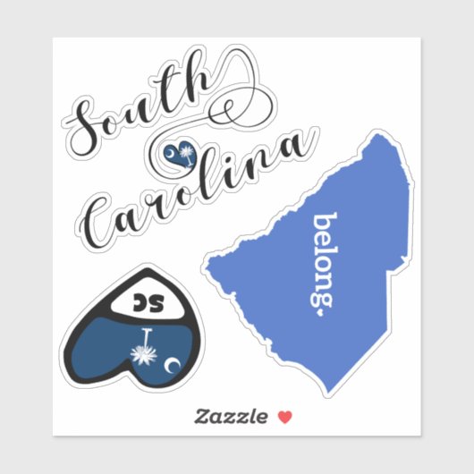 Deelstaat South Carolina, Blad van Die Cut-Sticker Sticker (Vel)