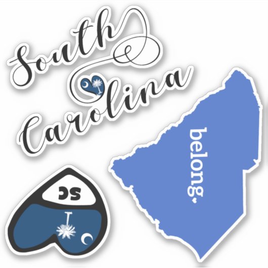 Deelstaat South Carolina, Blad van Die Cut-Sticker Sticker (Voorkant)