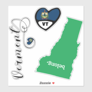 Deelstaat Vermont, Blad van Die Cut Stickers