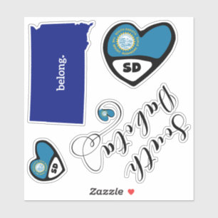 Deelstaat Zuid-Dakota, blad van Die Cut-Stickers Sticker