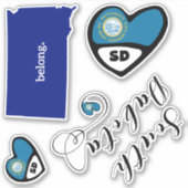 Deelstaat Zuid-Dakota, blad van Die Cut-Stickers Sticker (Voorkant)