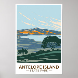 Deelstaatpark Utah  op het eiland Antelope Poster