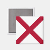 Deelstaatvlag Alabama, St Andrew Crimson Cross Magneet (Voorkant / Achterkant)