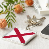 Deelstaatvlag Alabama, St Andrew Crimson Cross Sleutelhanger (Zijkant)