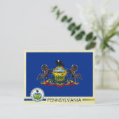 Deelstaatvlag Pennsylvania en -zegel Briefkaart (Staand voorkant)